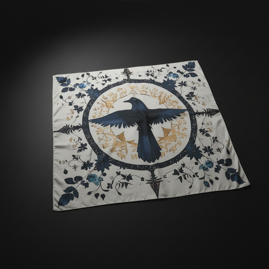 Ravenward Compass Altar Cloth – 19 x 19 Inch