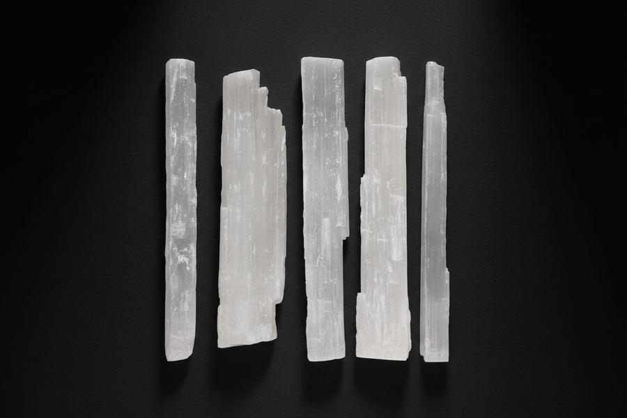 5 lb Box of Satin Spar Gypsum Sticks (Selenite)