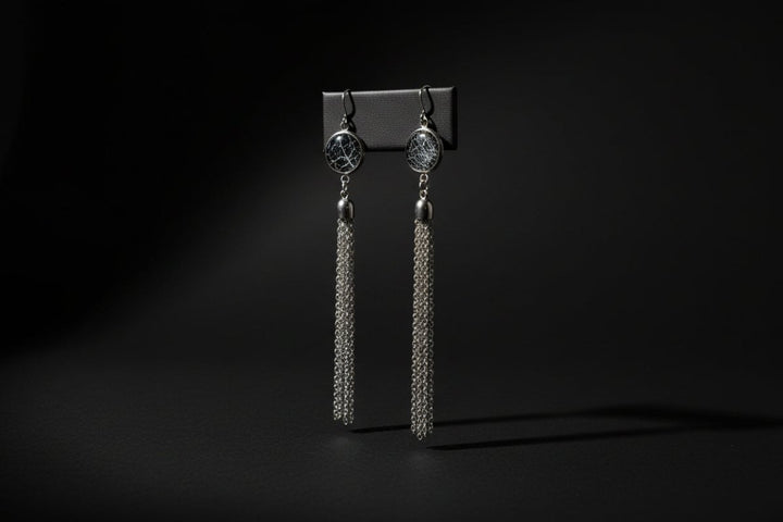 Real Spiderweb Long Chain Earrings