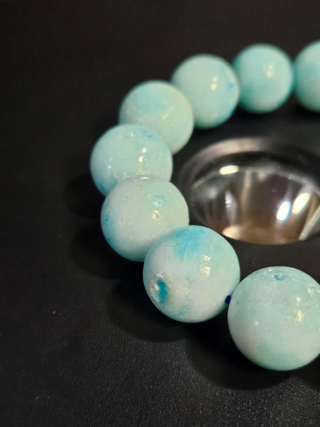 Blue Aragonite Beaded Bracelet
