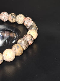 Faceted Leopardite Beaded Bracelet