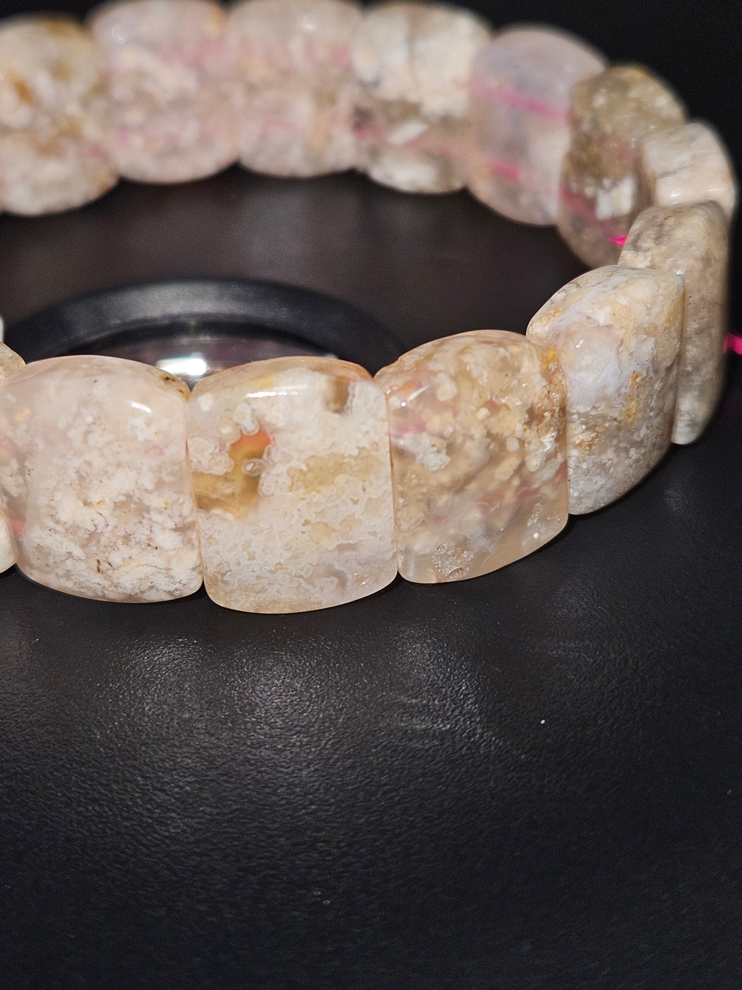 Fish Agate Bangle Bracelet