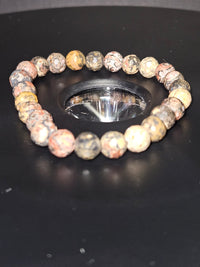 Faceted Leopardite Beaded Bracelet