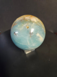 Sky Blue Amazonite with Hematite Sphere