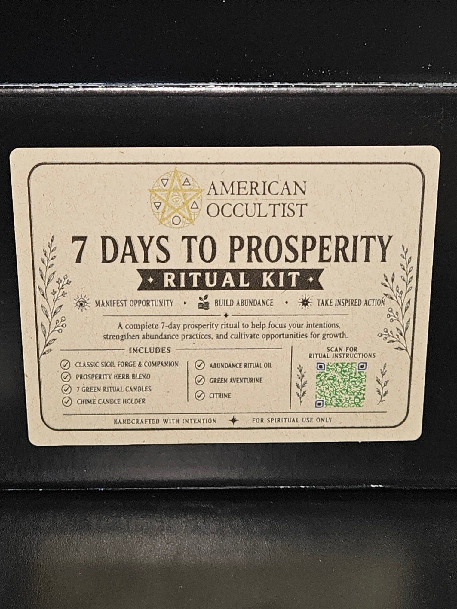 7 Days to Prosperity Kit with included ritual supplies