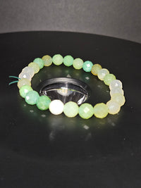 Faceted Green Agate Beaded Bracelet