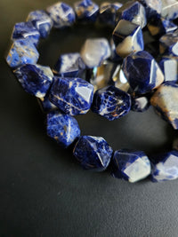Faceted Sodalite Beaded Bracelet