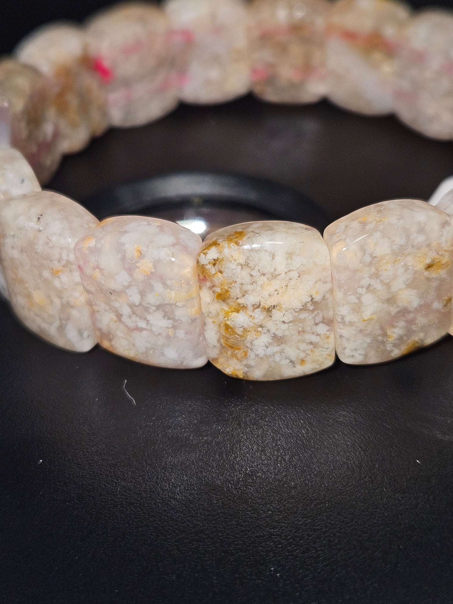 Fish Agate Bangle Bracelet