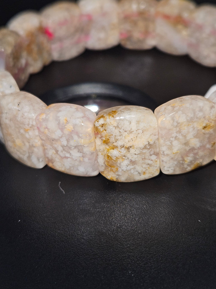 Fish Agate bangle bracelet full view