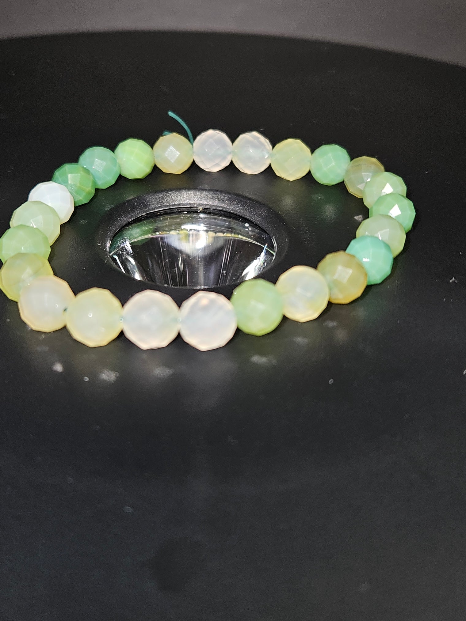 Faceted Green Agate Beaded Bracelet