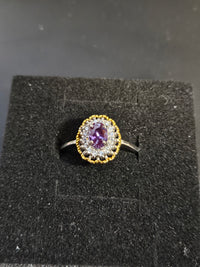 Vintage-Style Alexandrite Halo Ring