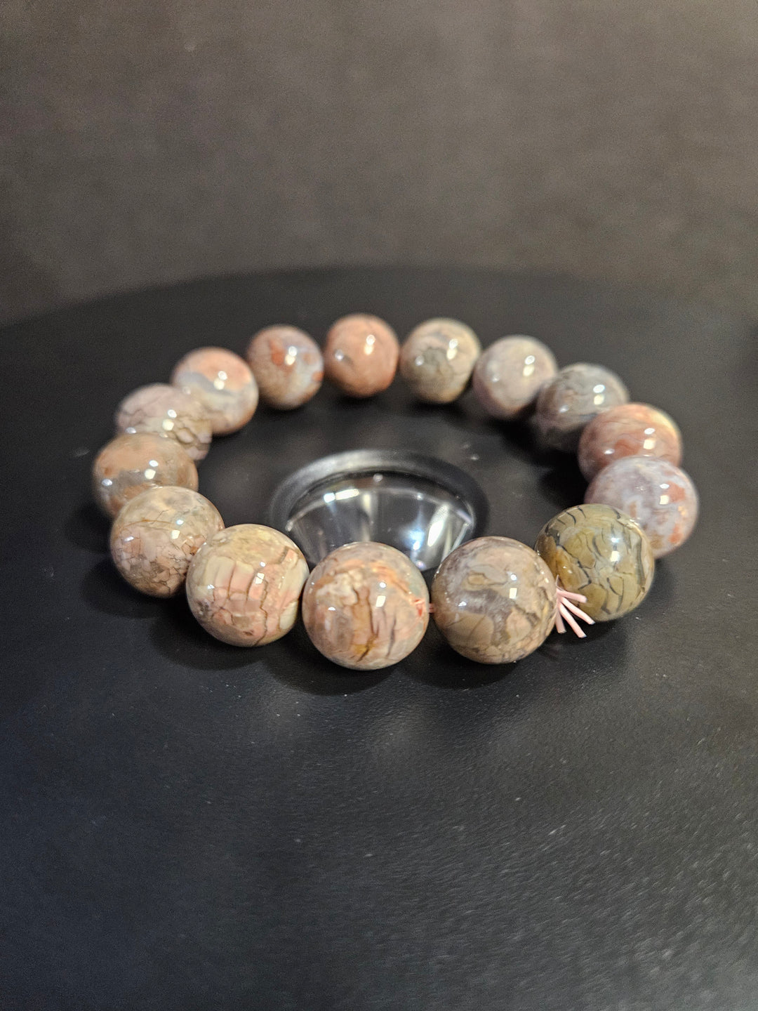 Alashan Agate Beaded Bracelet