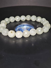 Faceted Prehnite Beaded Bracelet