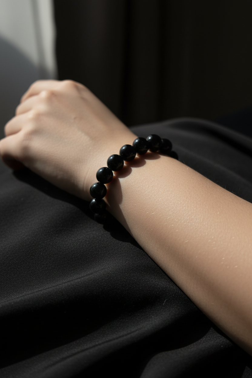 Black Obsidian Beaded Bracelet