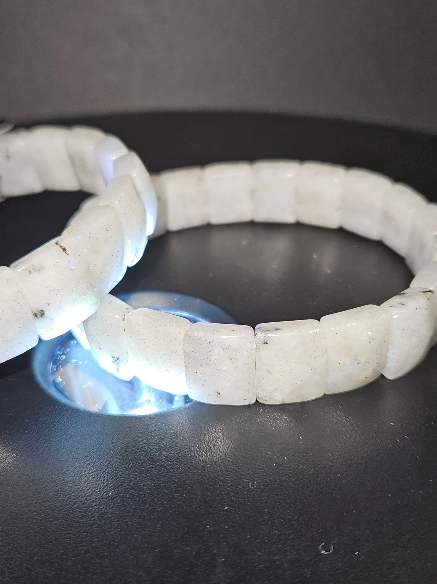 Rainbow Moonstone Bangle Bracelet