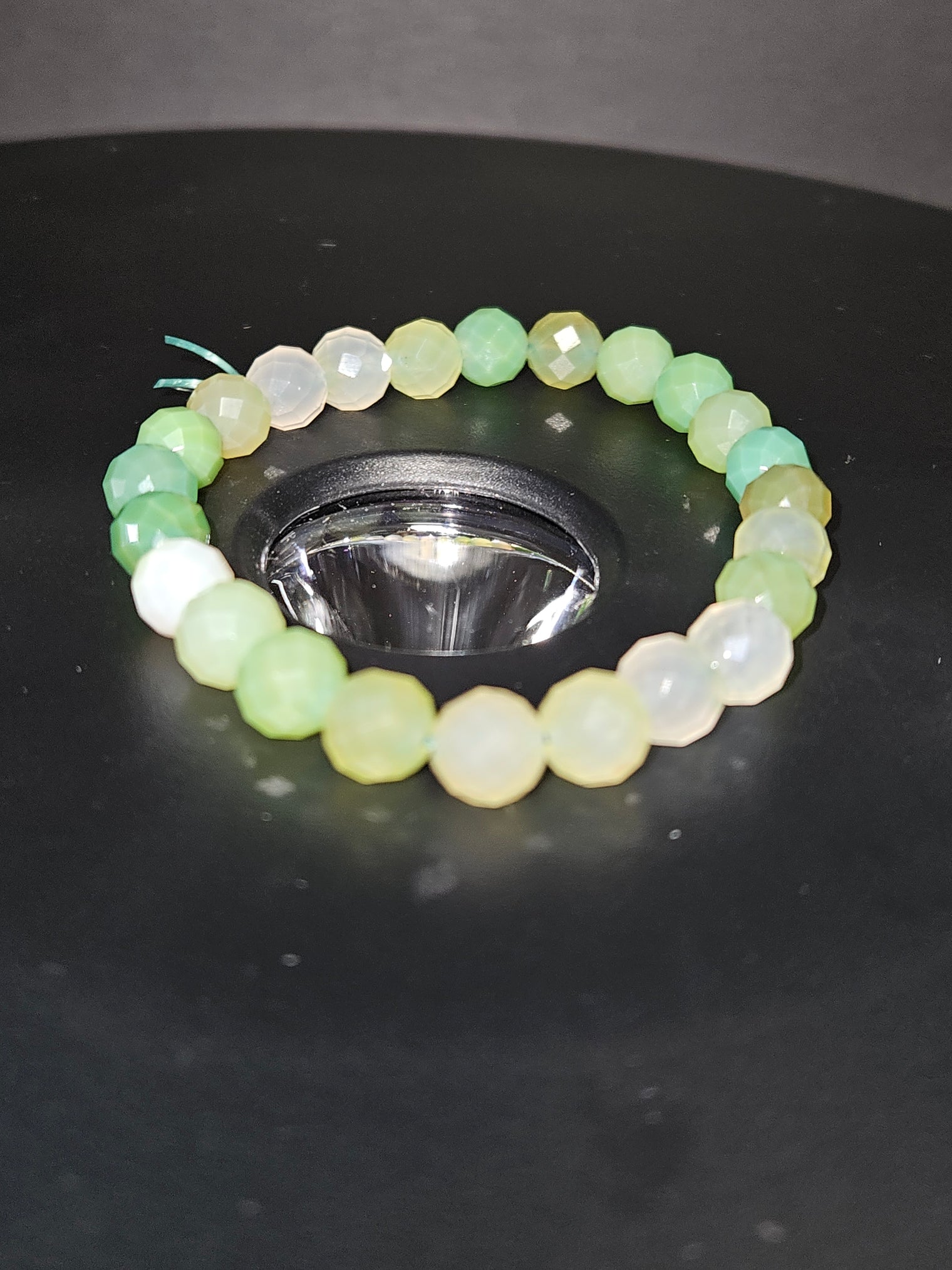 Faceted Green Agate Beaded Bracelet