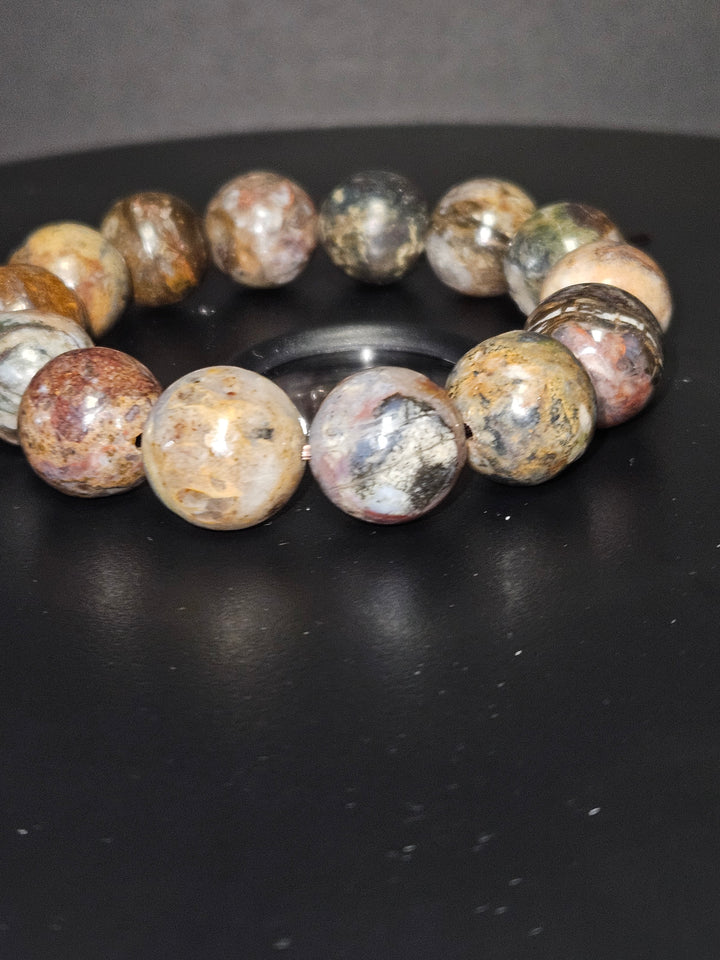 Pietersite beaded bracelet front view
