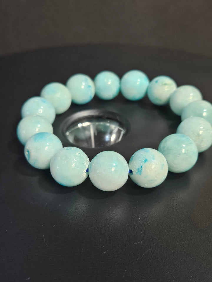 Blue Aragonite Beaded Bracelet