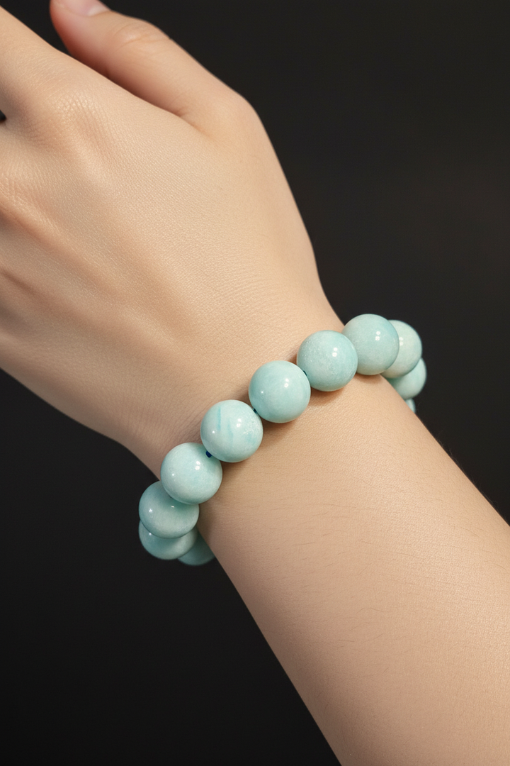 Blue Aragonite Beaded Bracelet