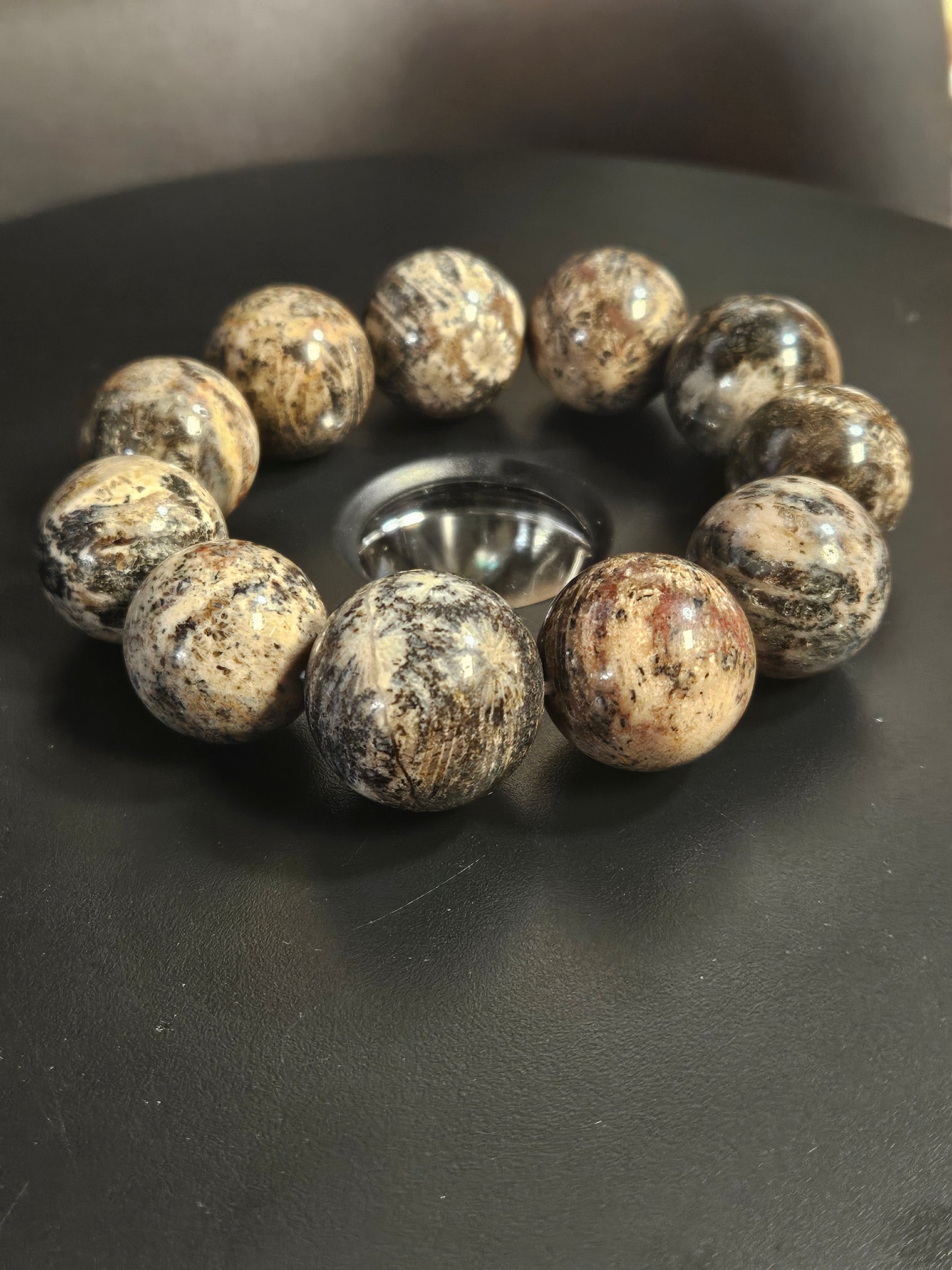 Black Coral Jade Beaded Bracelet