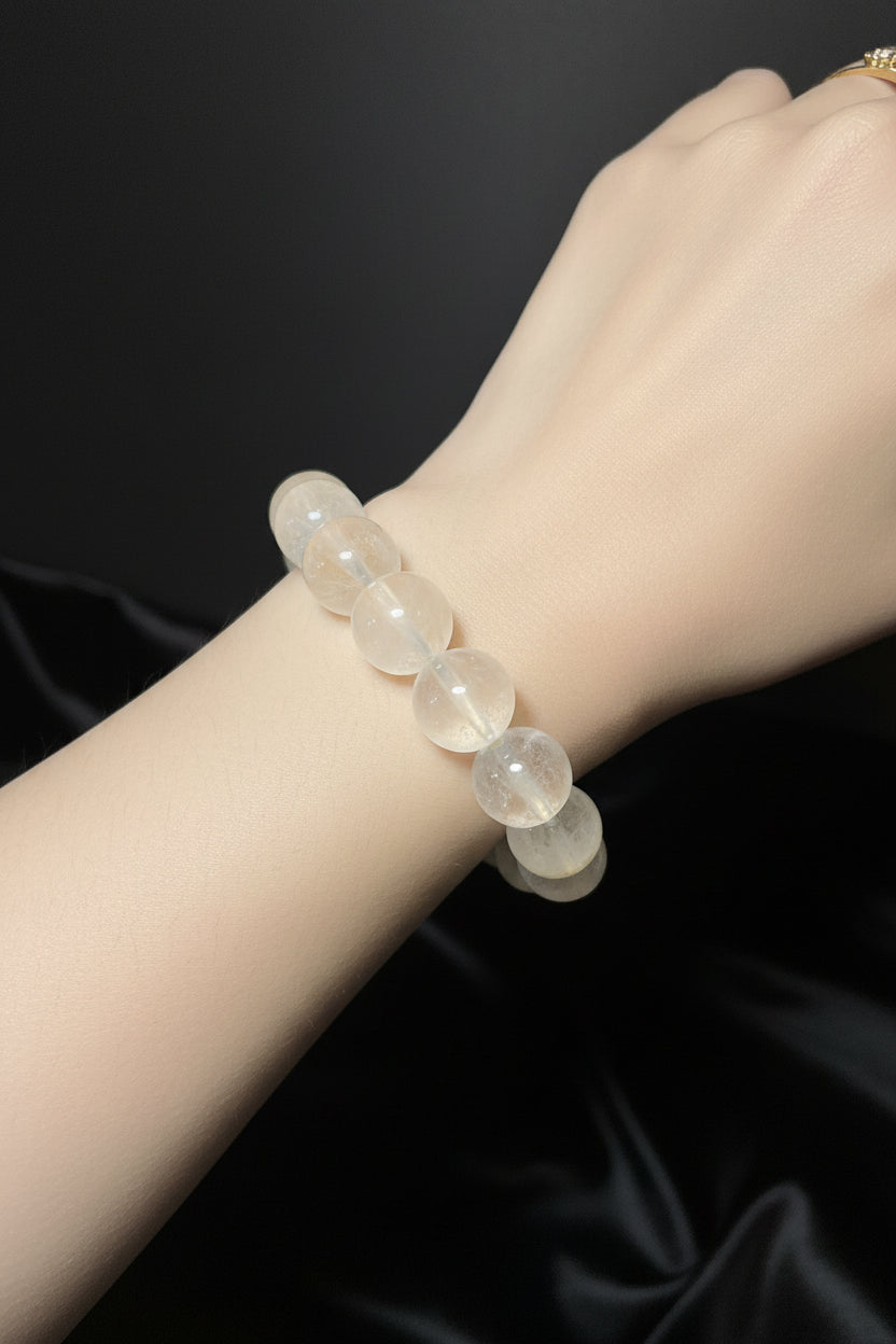 Golden Healer Quartz beaded bracelet bead detail