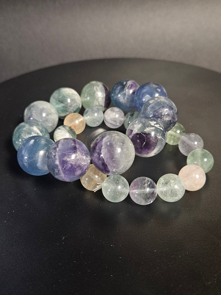 Rainbow Fluorite Beaded Bracelet