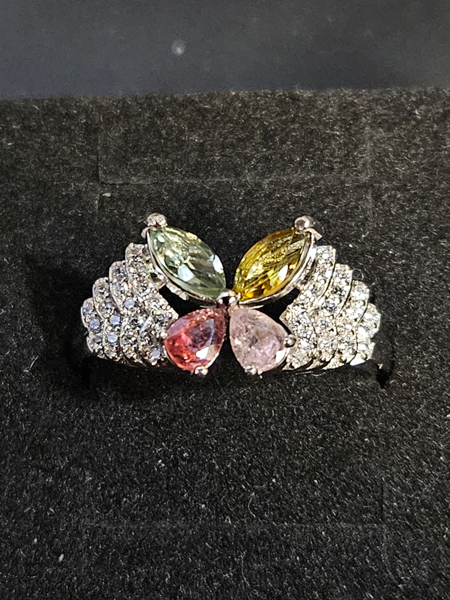 Mixed Tourmaline Butterfly Ring