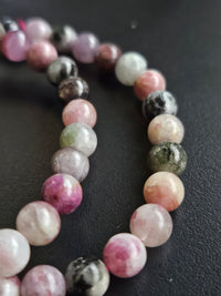 Watermelon Tourmaline Beaded Bracelet