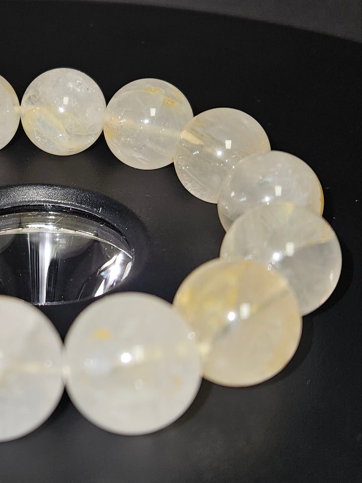 Golden Healer Quartz beaded bracelet close-up