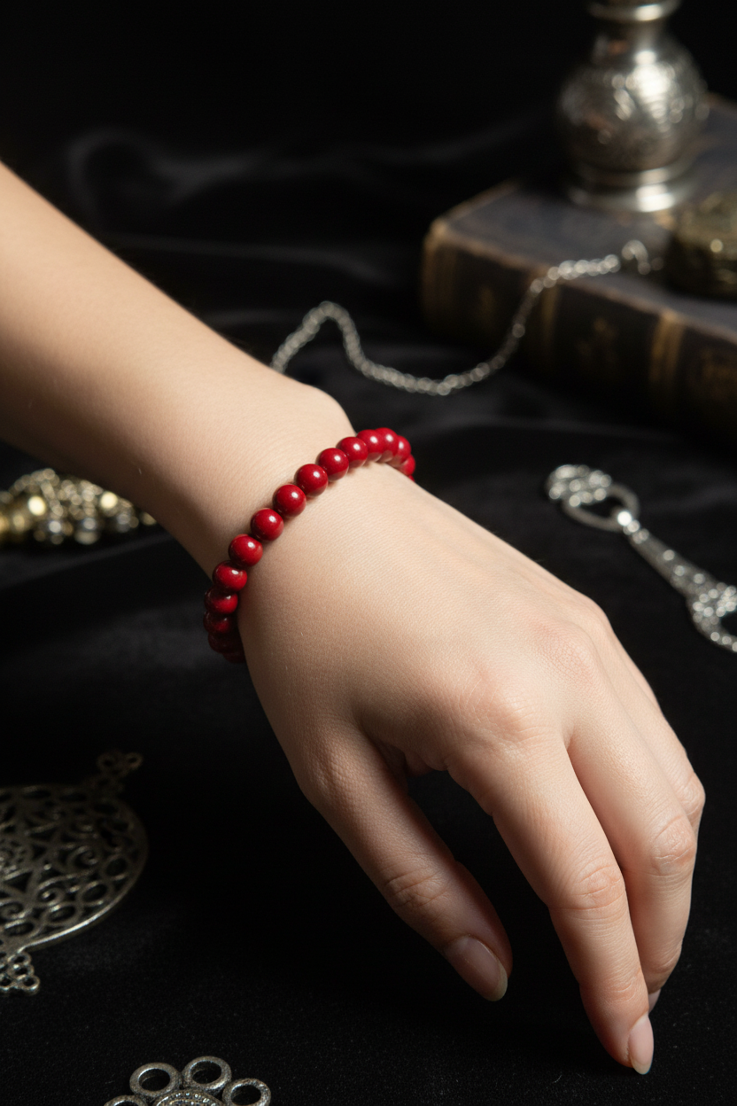 Cinnabar Beaded Bracelet