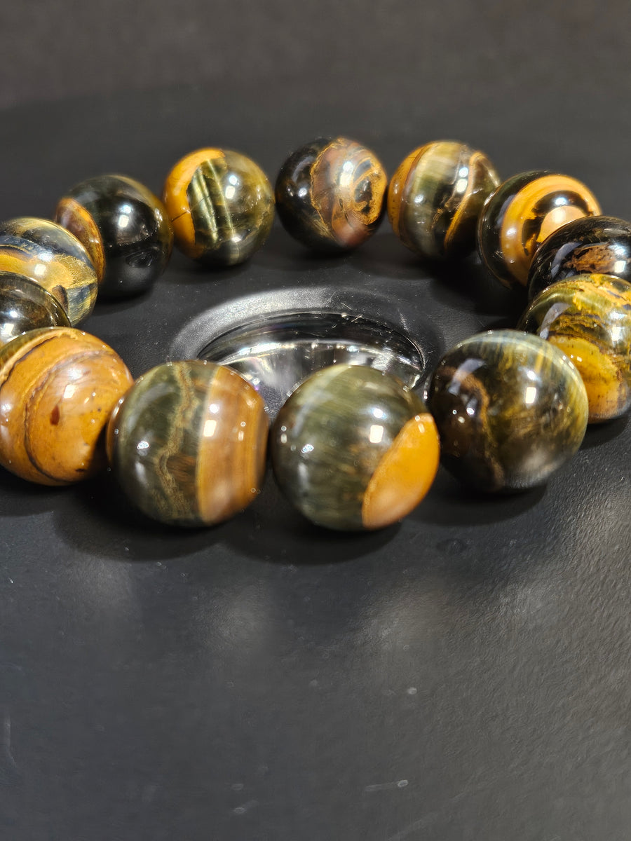 Blue Tiger Eye Beaded Bracelet