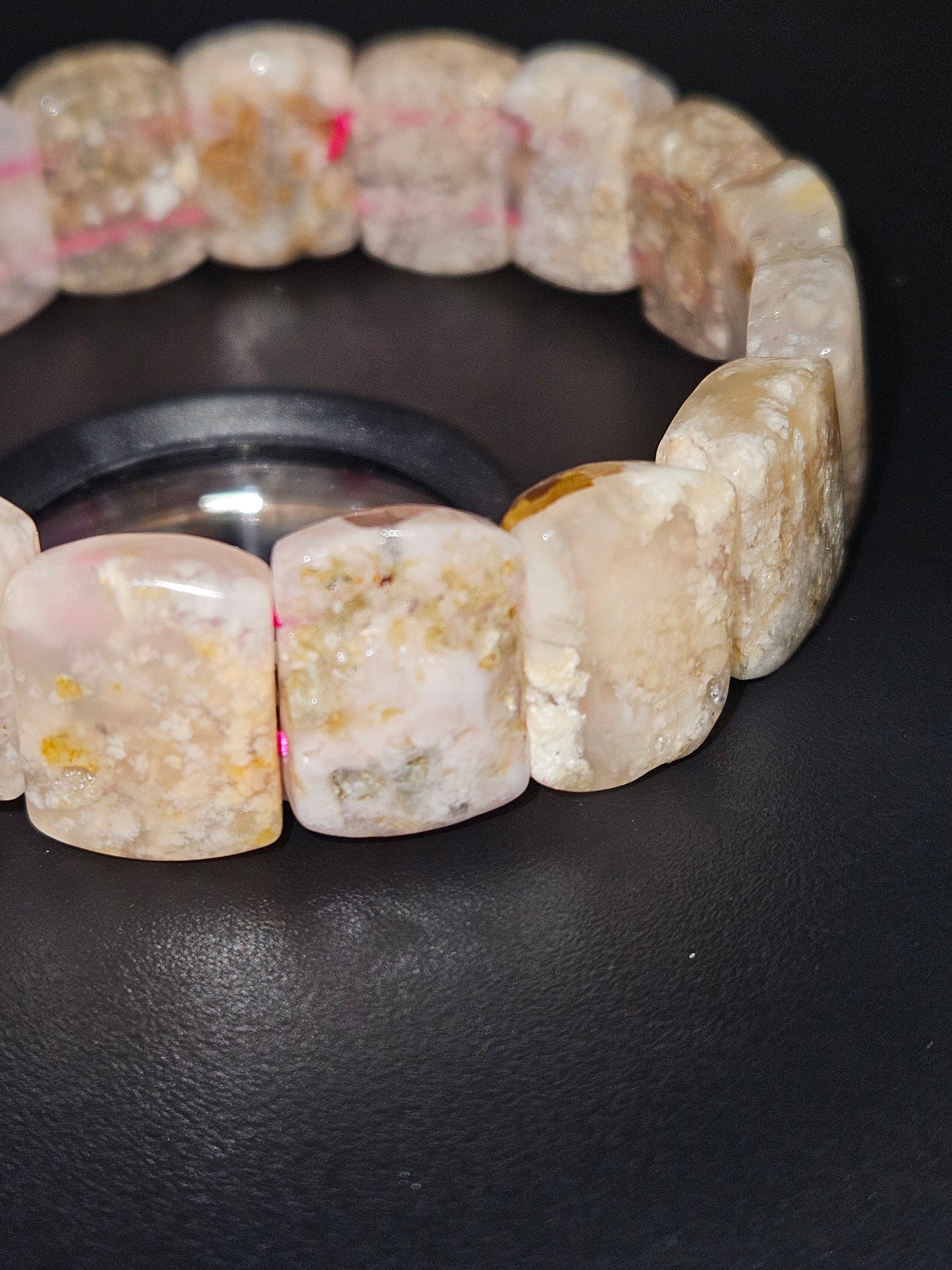 Fish Agate Bangle Bracelet