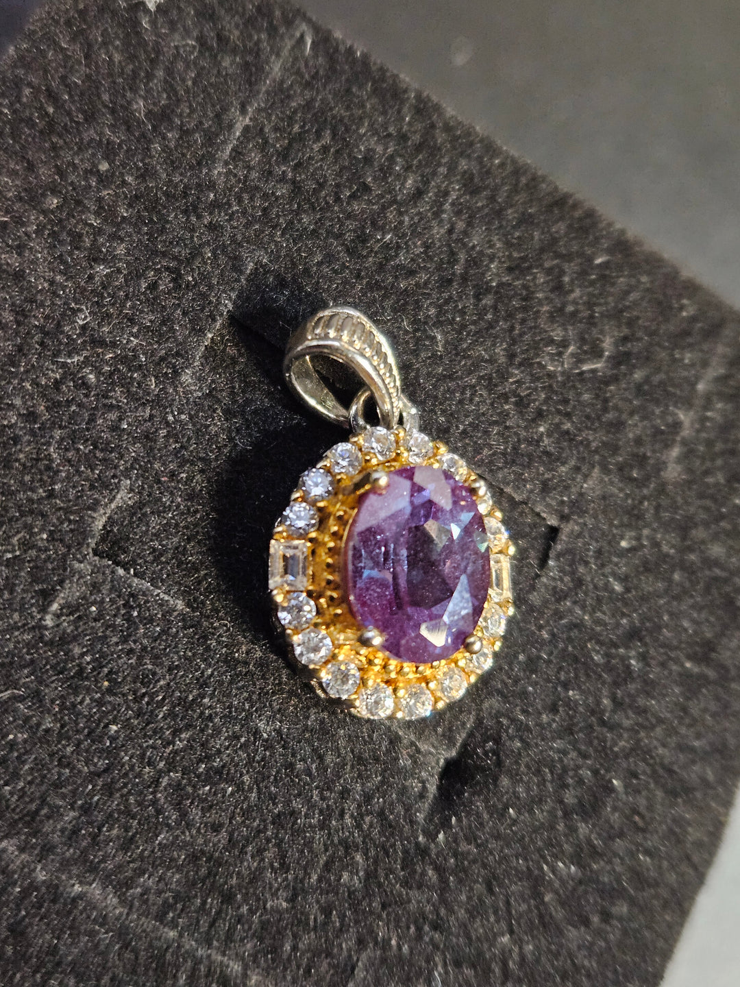 Alexandrite Halo Pendant