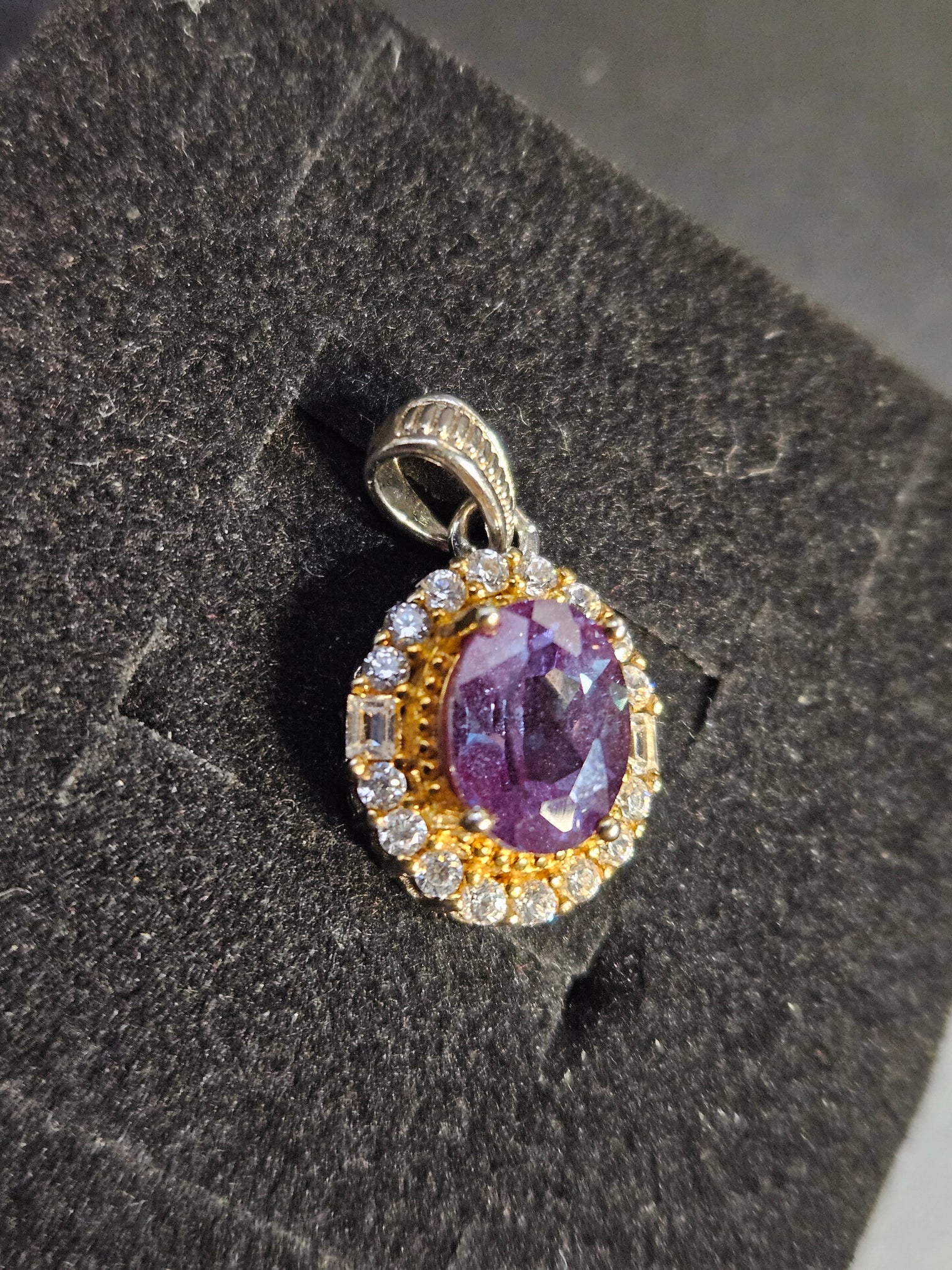 Alexandrite Halo Pendant