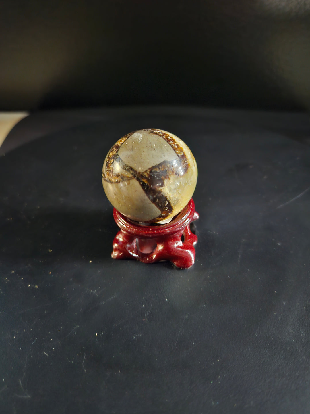 Septarian Sphere – 37 mm Mineral-Filled Concretion