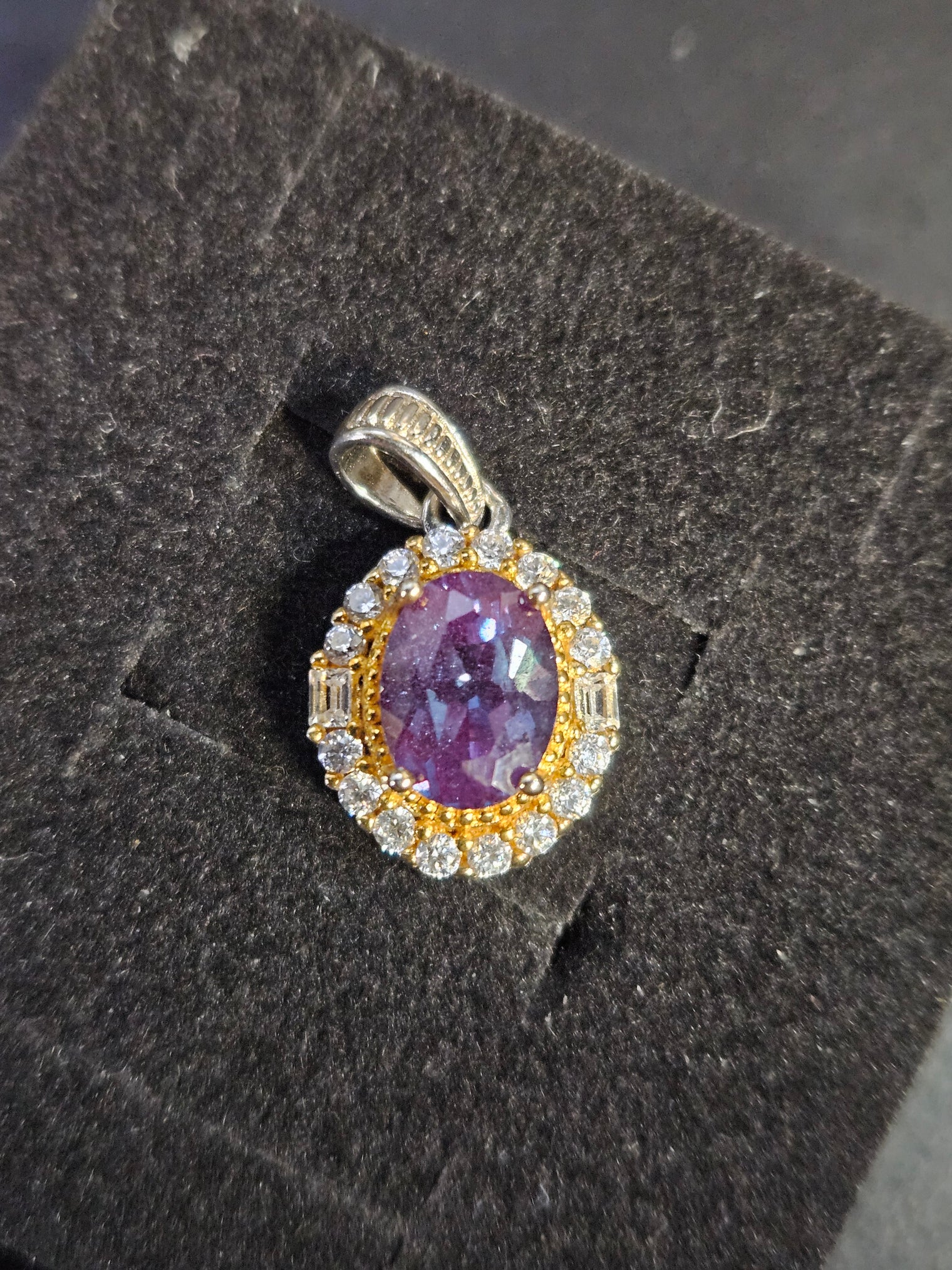 Alexandrite Halo Pendant