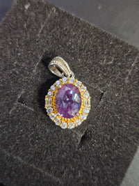 Alexandrite Halo Pendant