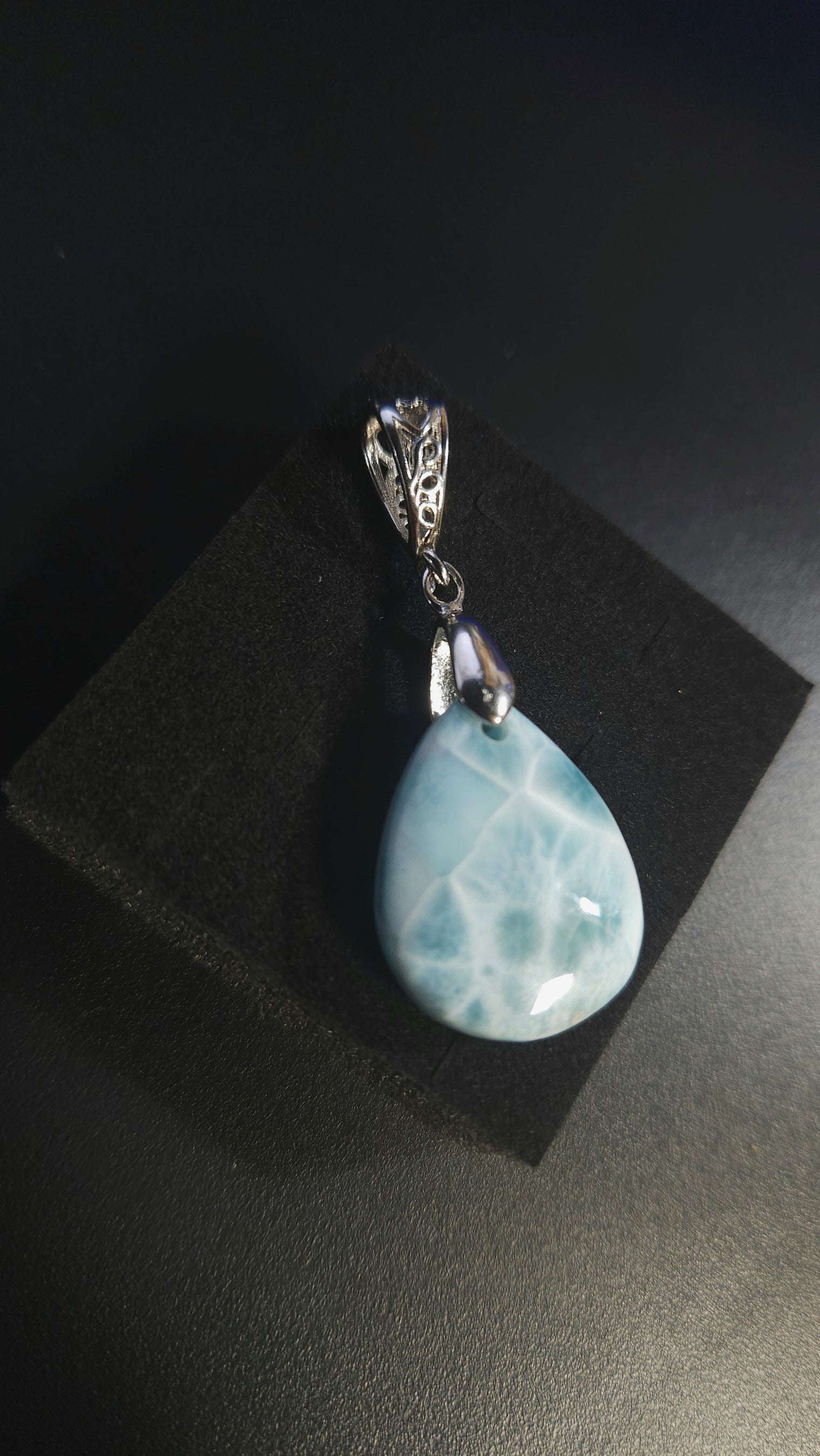 High Quality Larimar Teardrop Pendant