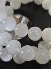 Satin Spar Gypsum Beaded Bracelet (Selenite)