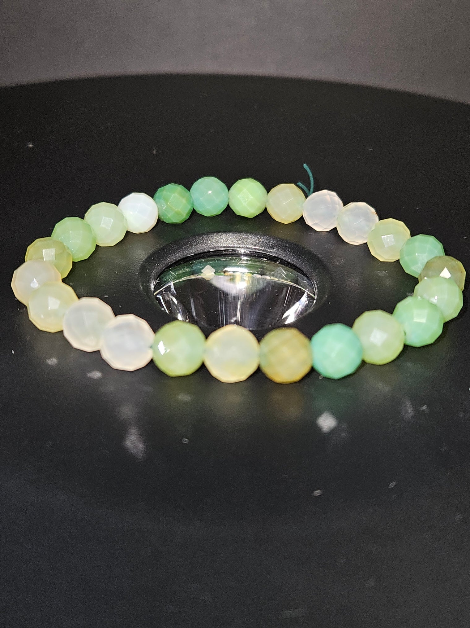 Faceted Green Agate Beaded Bracelet