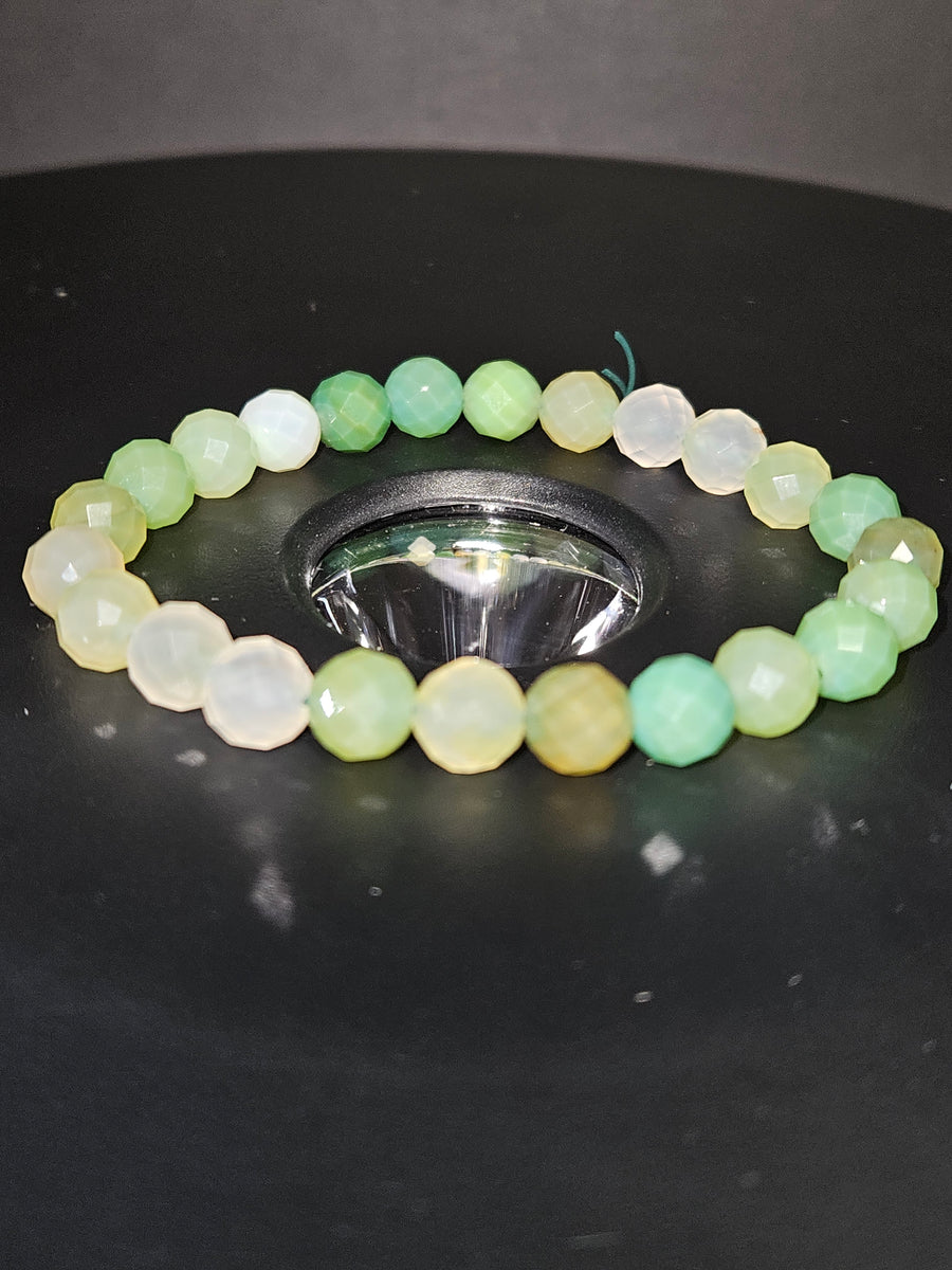 Faceted Green Agate Beaded Bracelet