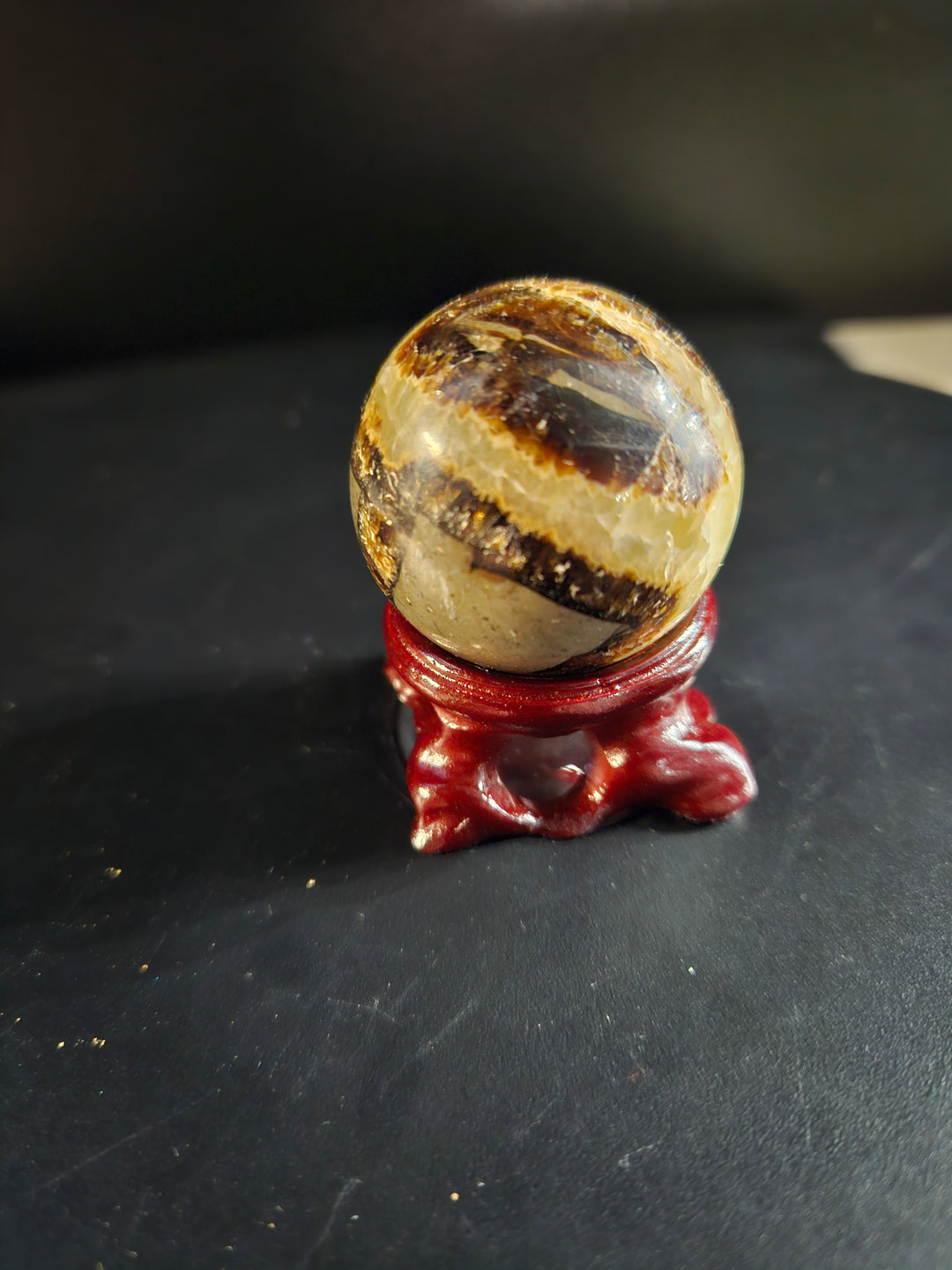 Septarian Sphere – 37 mm Mineral-Filled Concretion