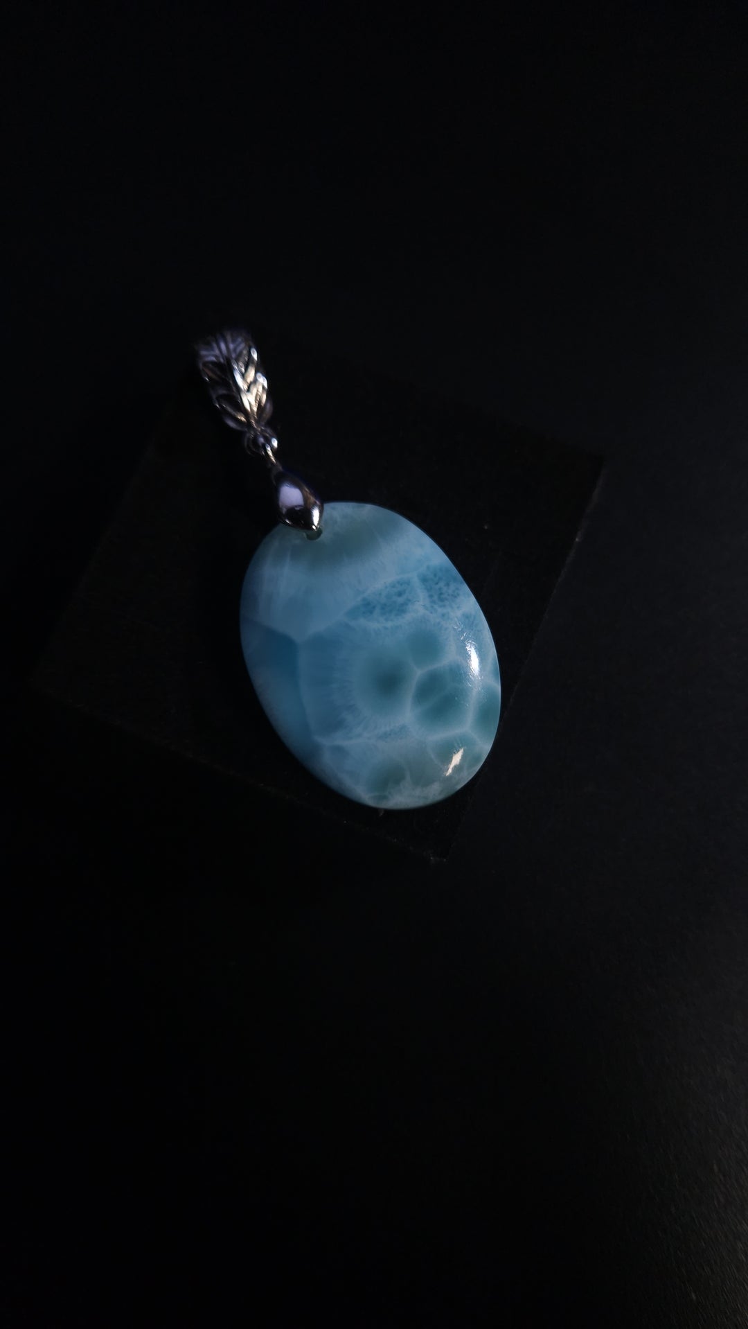 High Quality Oval Larimar Pendant