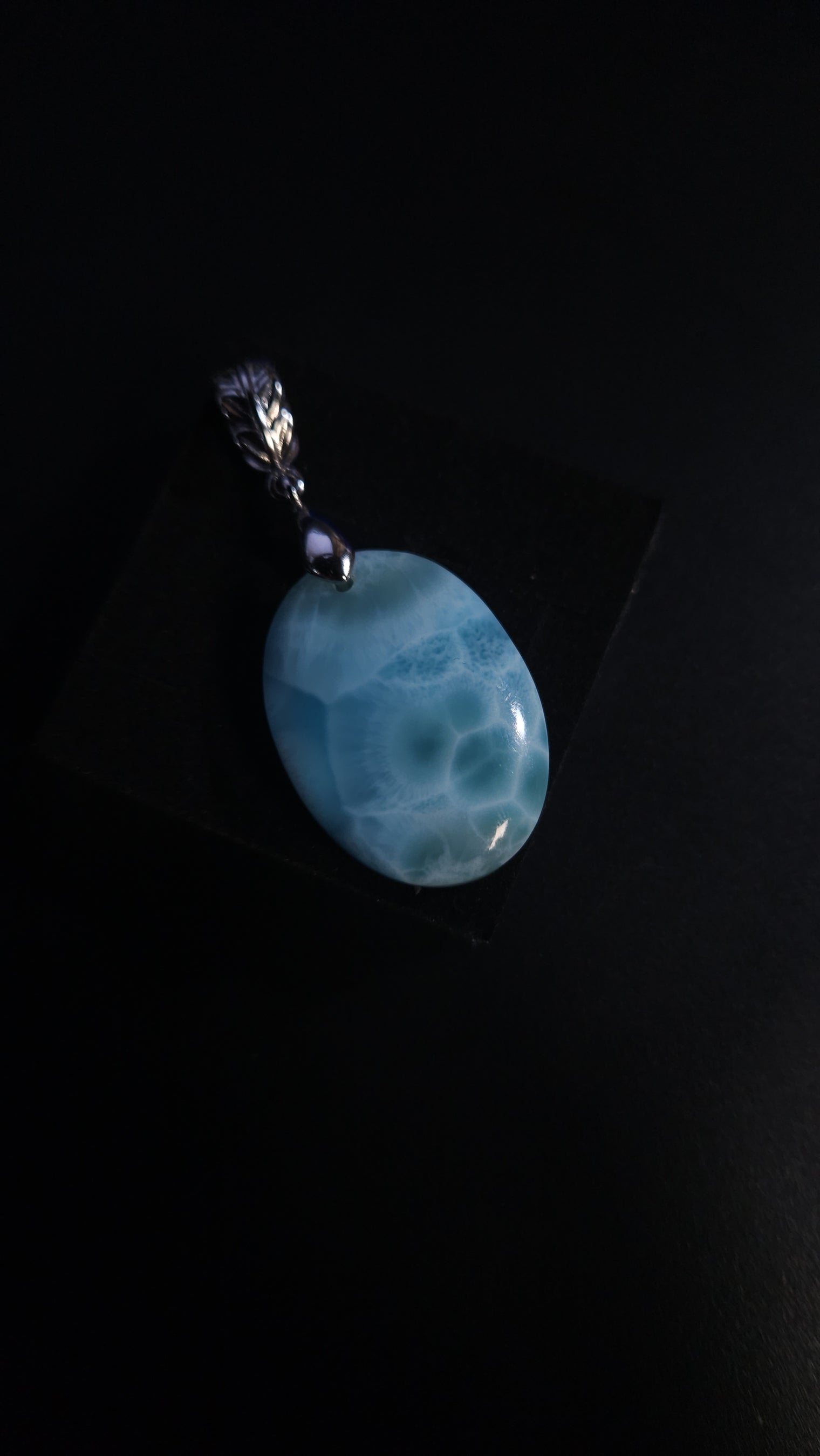 High Quality Oval Larimar Pendant
