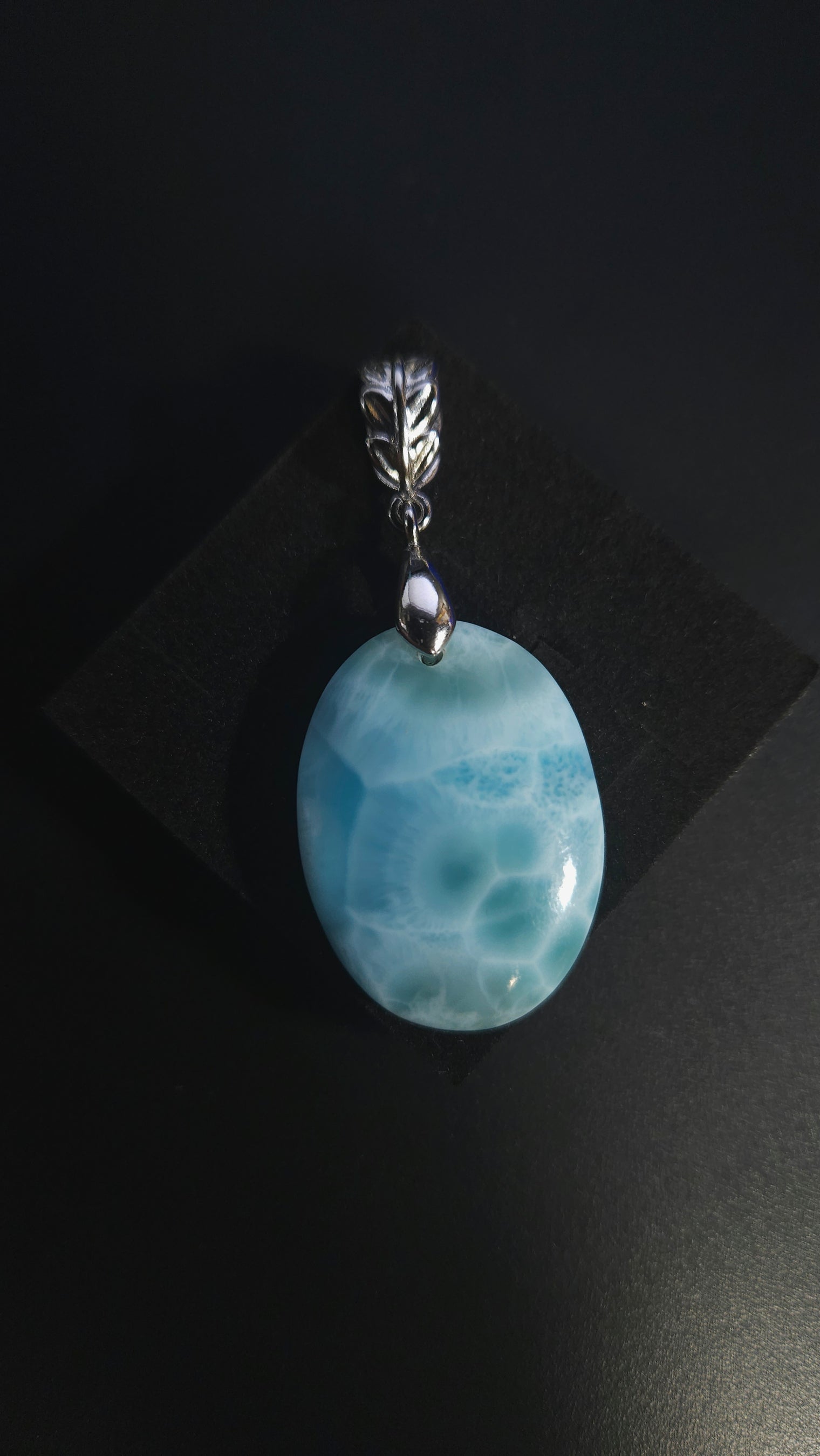 High Quality Oval Larimar Pendant