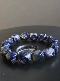 Faceted Sodalite Beaded Bracelet