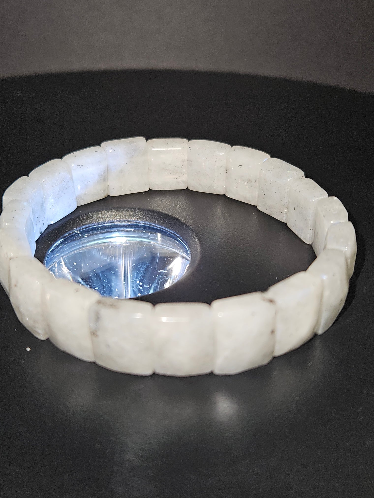Rainbow Moonstone Bangle Bracelet