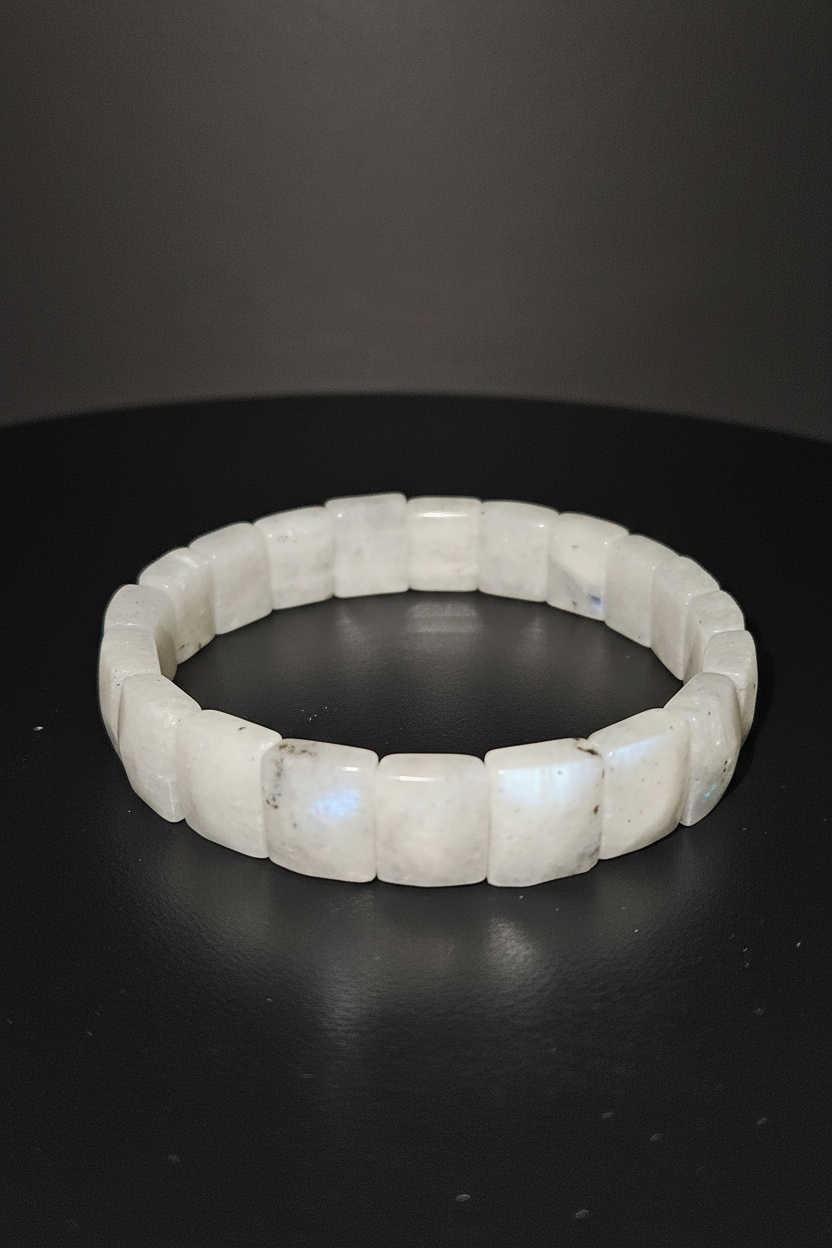 Rainbow Moonstone Bangle Bracelet