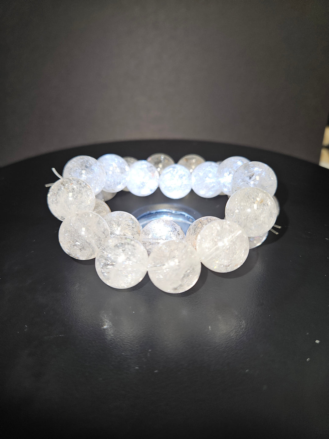 Clear Azeztulite beaded bracelet alternate view