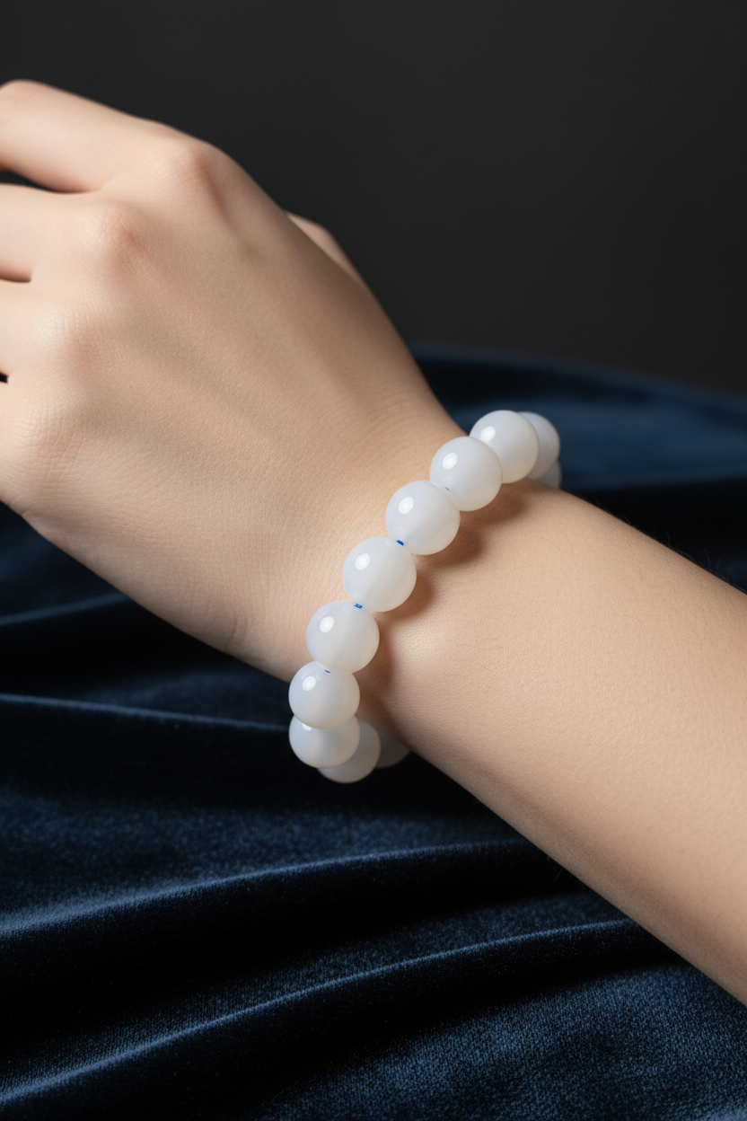 Blue Chalcedony Beaded Bracelet